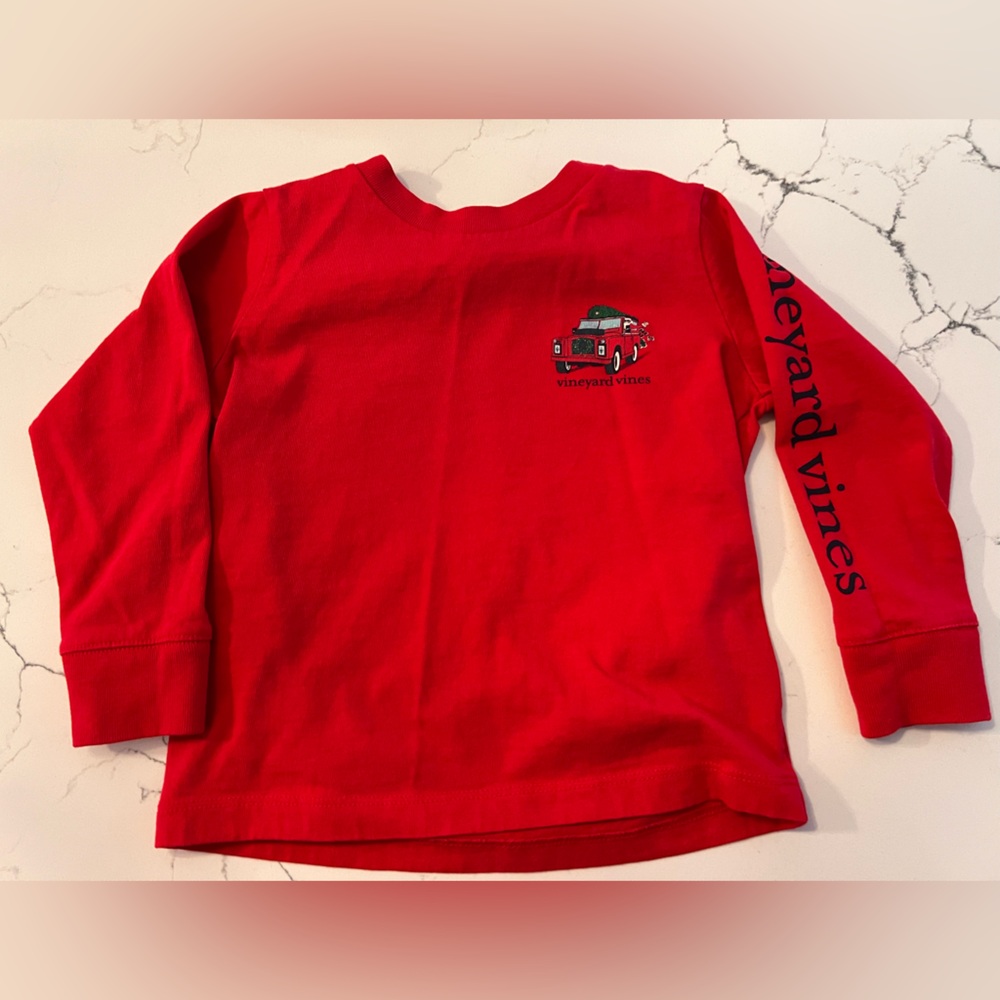 Vineyard Vines Santa Truck Long-Sleeve Pocket Tee